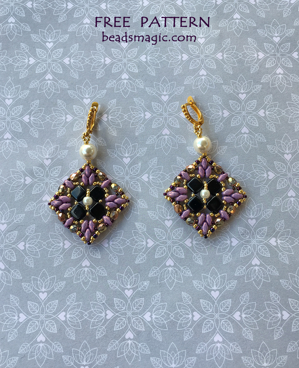 Free pattern for earrings Sara | Beads Magic | Bloglovin’