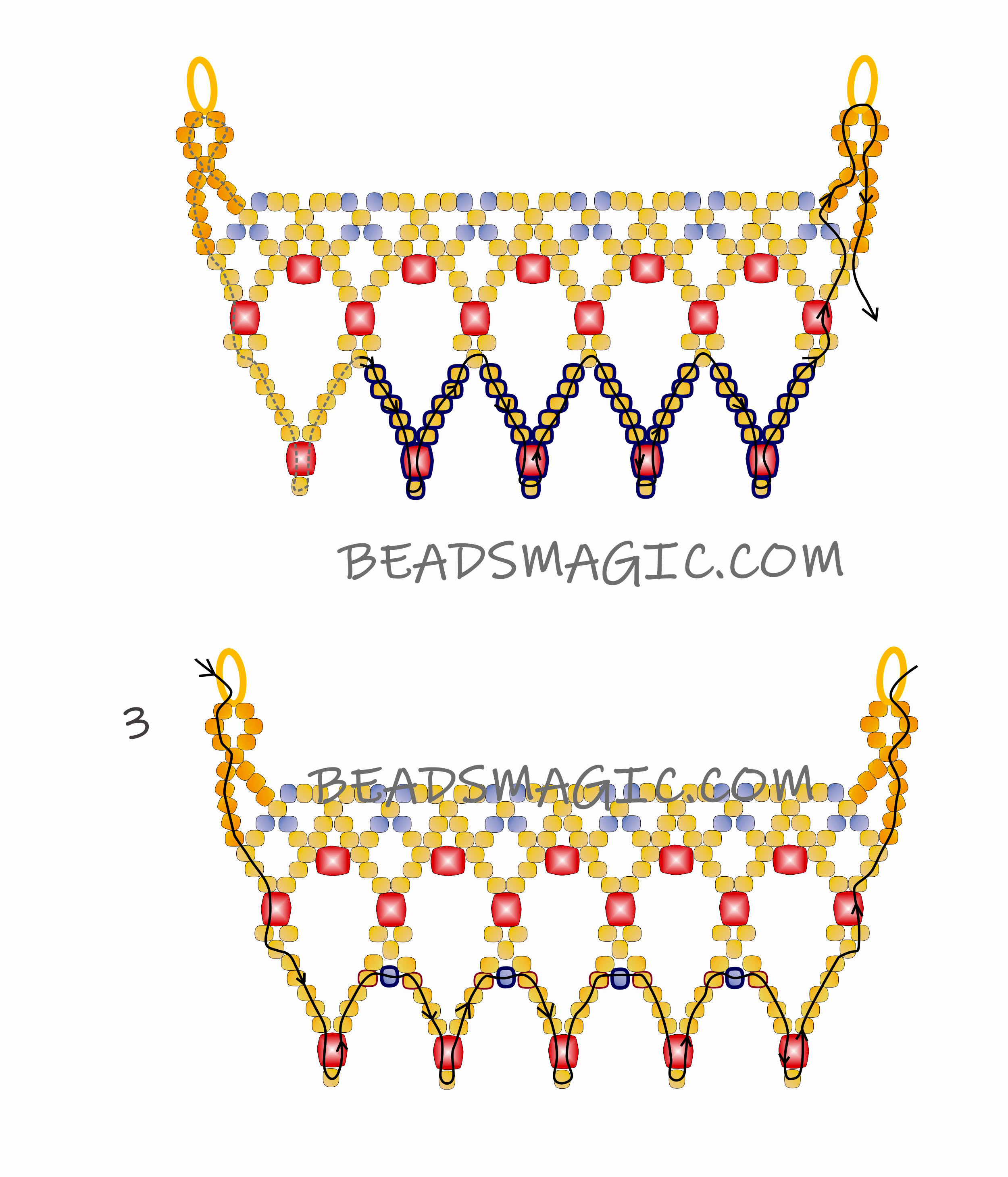 Free pattern for necklace July • Beads Magic