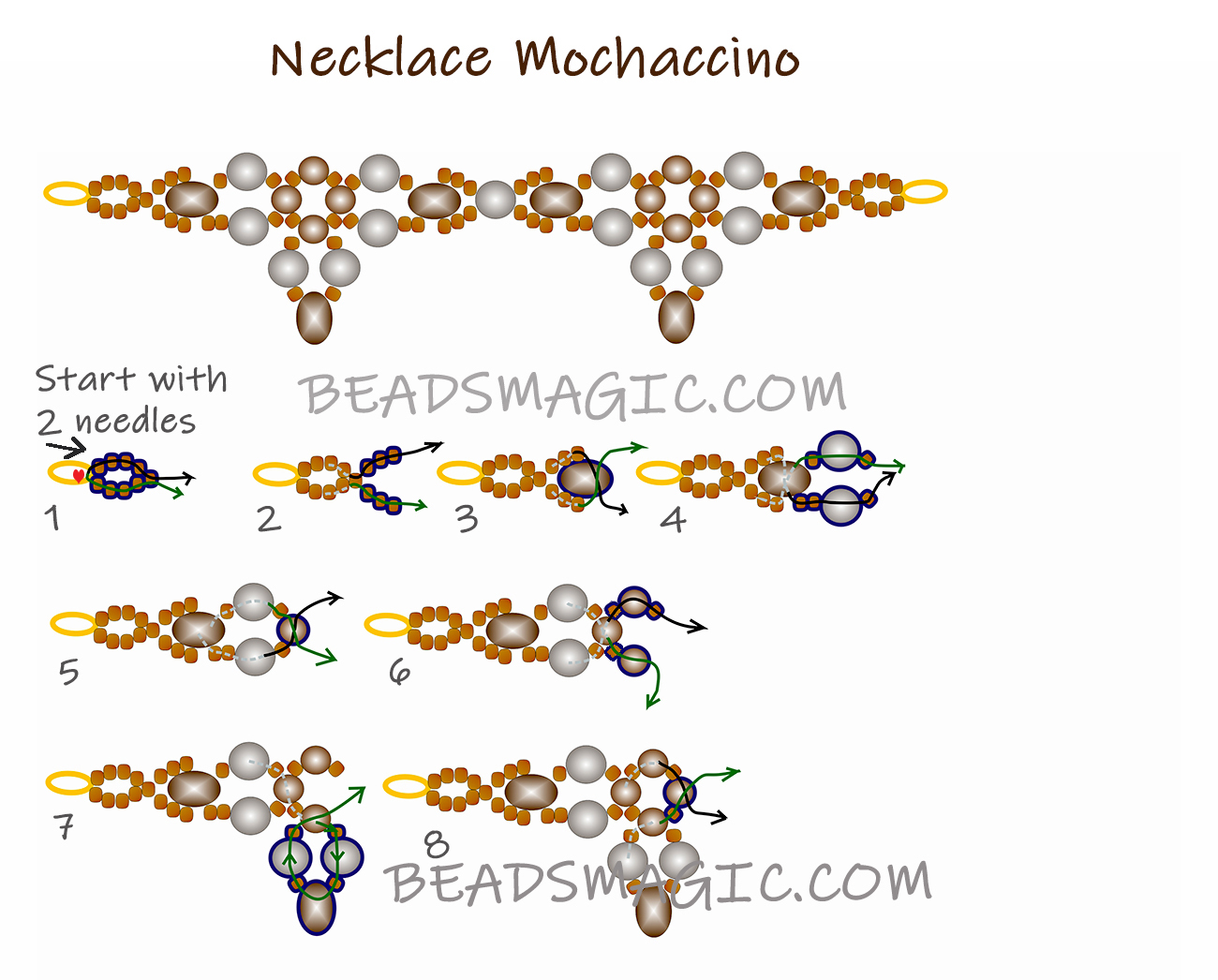 Free pattern for necklace Mochaccino - Beads Magic