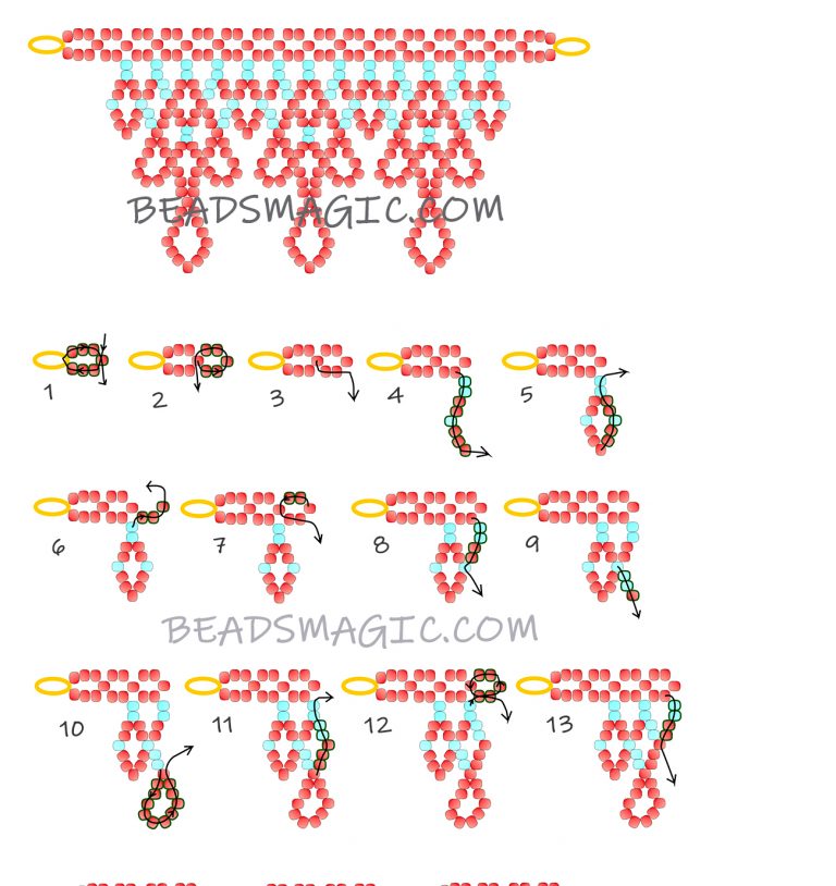 Free pattern for beaded necklace Bianca | Beads Magic