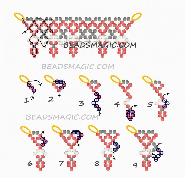 Free pattern for necklace Alcea | Beads Magic