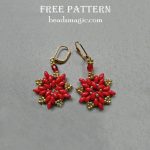 Free pattern for earrings Poinsettia - Christmas flower