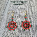 Simple beading pattern for Christmas Earrings