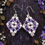 Free beading pattern, luna, seed beads, bicones, beading, beadweaving, beadwork, crystals tutorial, diy earrings, diy crystals, free beading pattern, free beading tutroial
