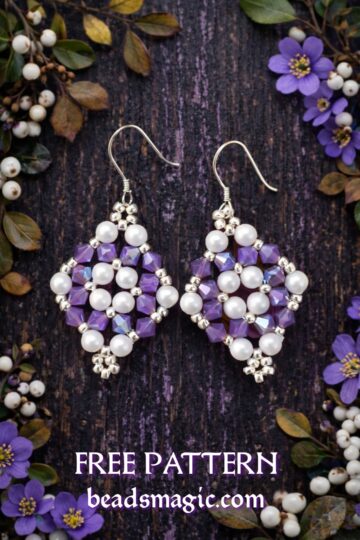 Free beading pattern for earrings Luna