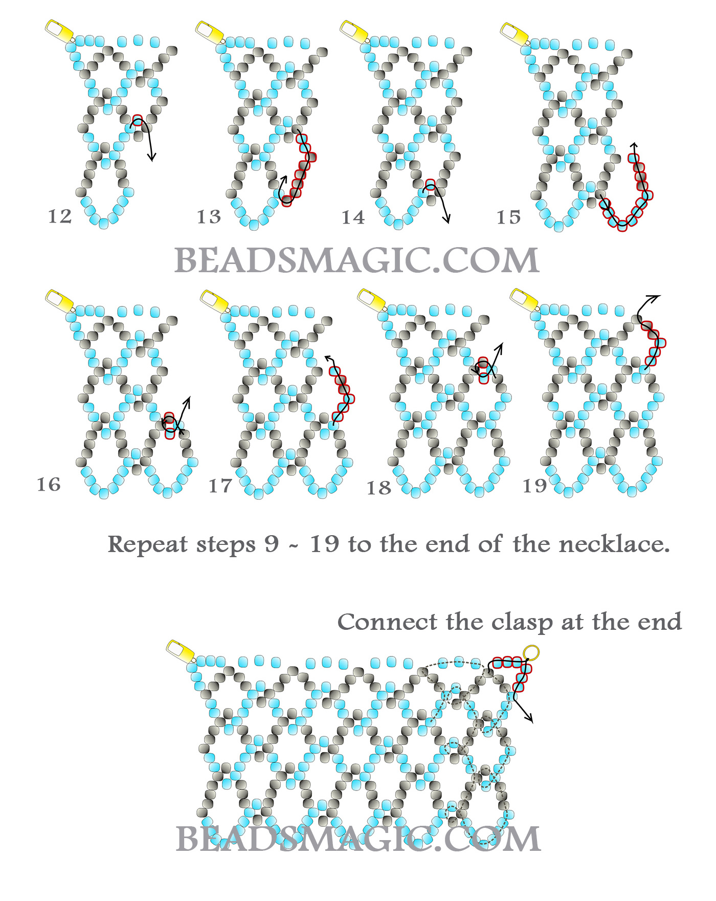 Free tutorial for beaded necklace Feathers | Beads Magic | Bloglovin’