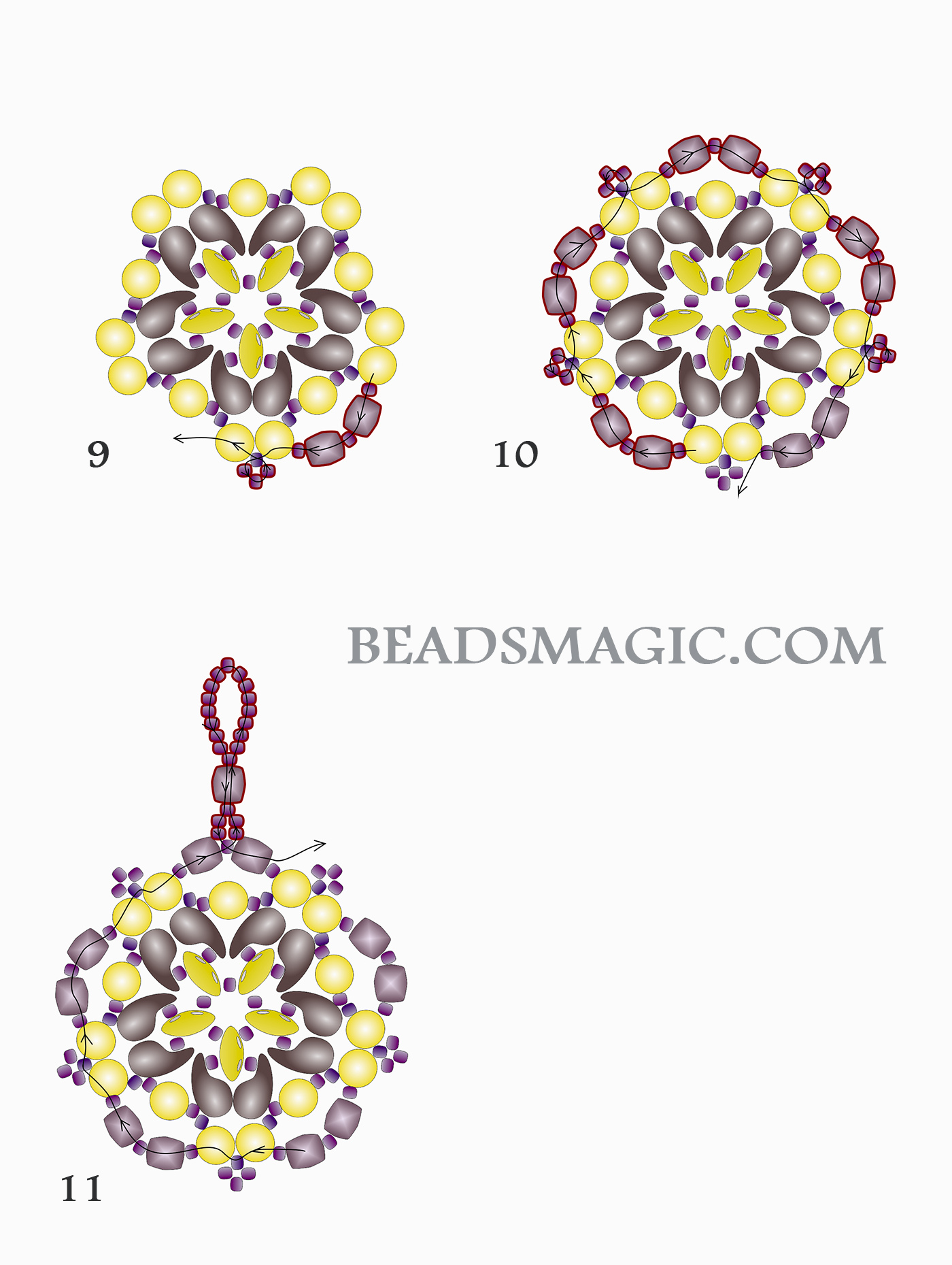 Free beading tutorial for pendant with zoliduo