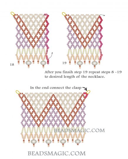 Free beading pattern for necklace Cappuccino | Beads Magic