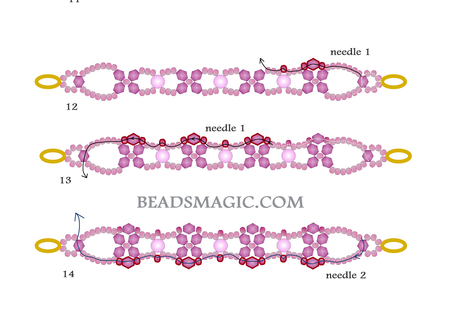 Free pattern for beaded bracelet Princess Crown| Beads Magic | Seed bead  tutorial, Bead weaving tutorials, Beaded bracelets tutorial