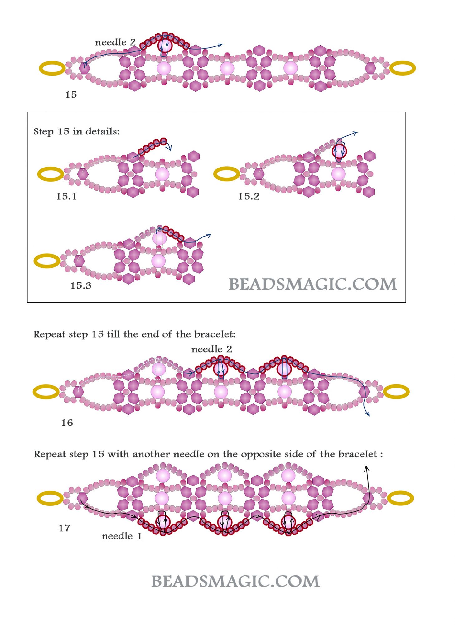 Free beading pattern for bracelet Amaranth | Beads Magic