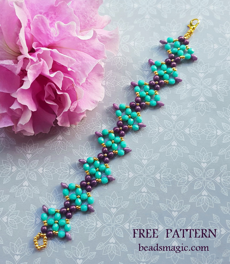 Free pattern for beaded bracelet Barberry | Beads Magic | Beaded bracelets,  Jewelry patterns, Beaded jewelry