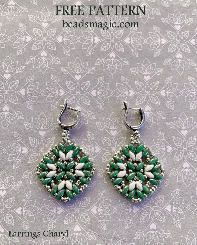 Free pattern for earrings Charyl | Beads Magic