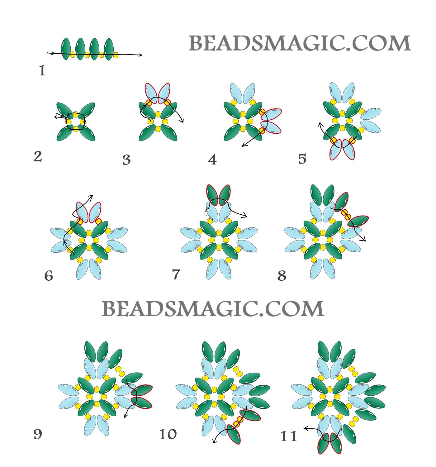 Free pattern for earrings Charyl | Beads Magic