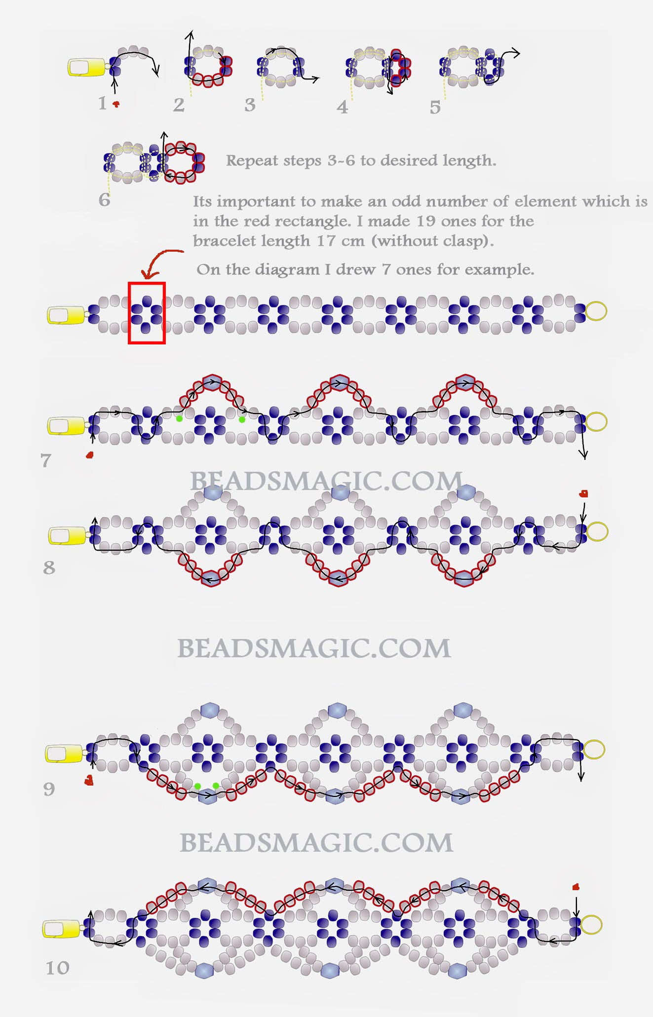 Free pattern for necklace with tila beads Wild Thyme | Beads Magic