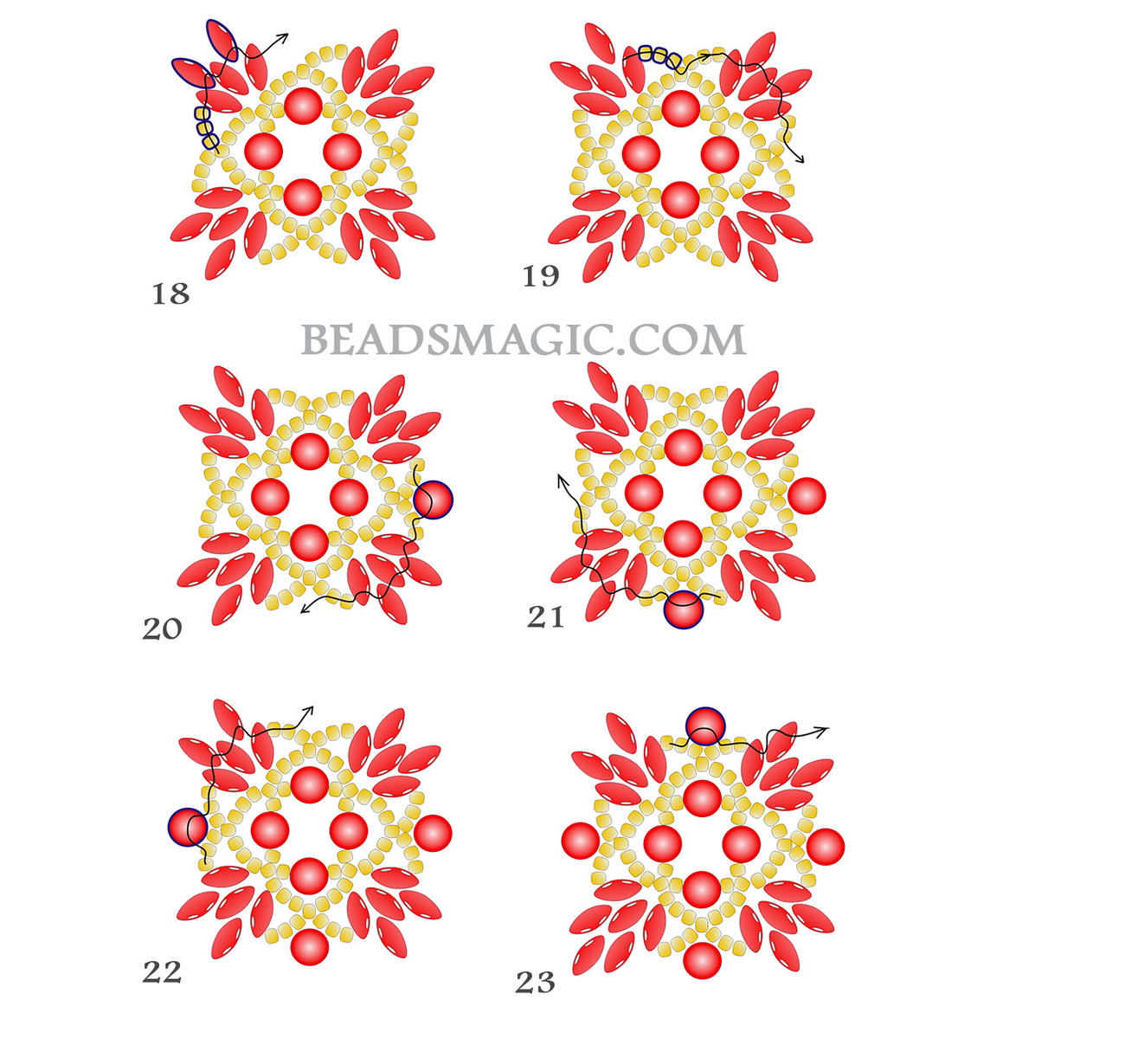 free beading pattern for pendant or earrings in indonesian and bali style