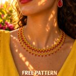Free beading pattern, diy necklace, seed beads, beading tutorial, bead pattern, beading instruction, step by step diagram, diy beads, beading, beadweaving, beadwork, netting stitch, boho necklace, necklace tutorial