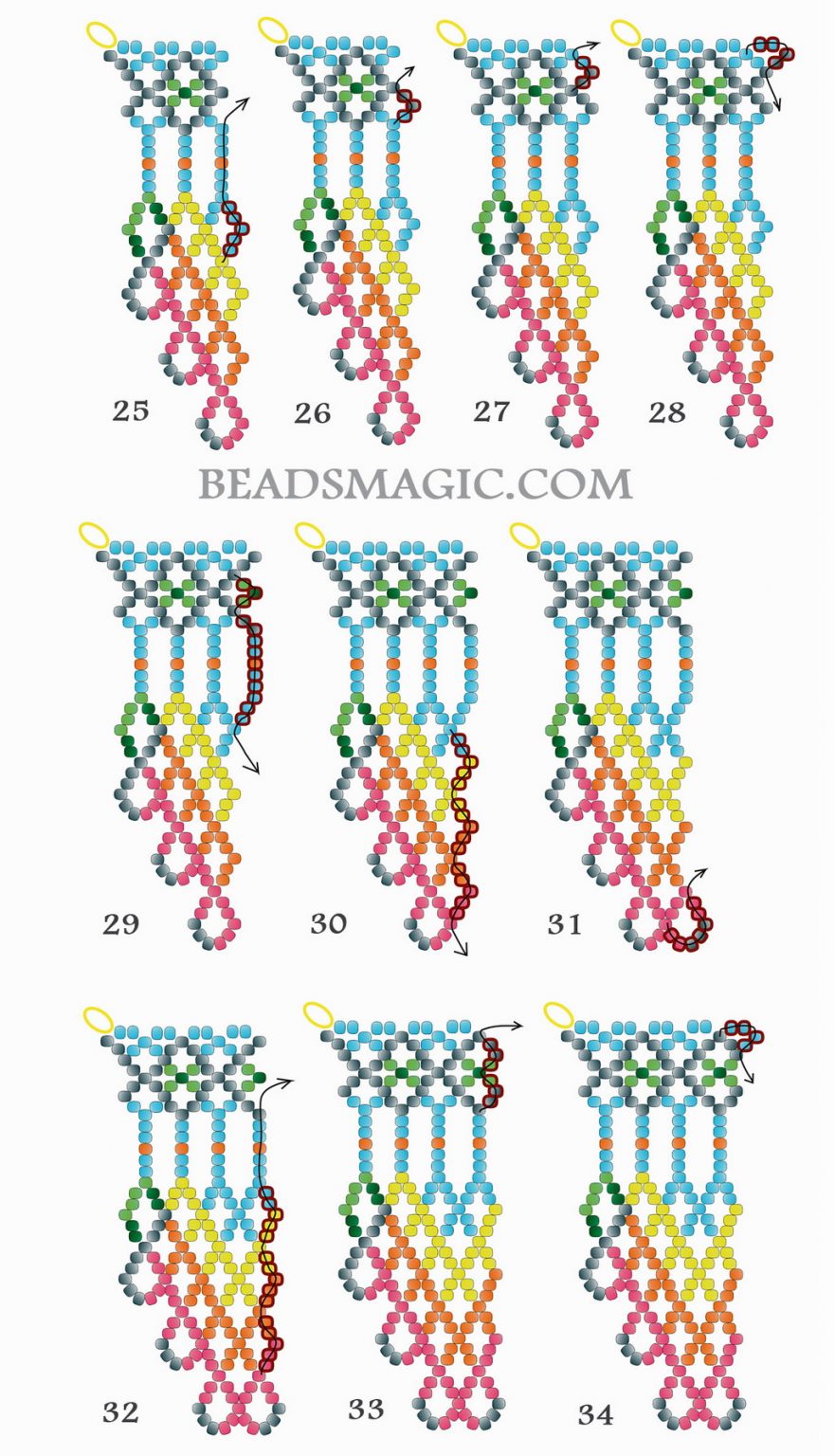 Free pattern for Native American necklace Amitola | Beads Magic