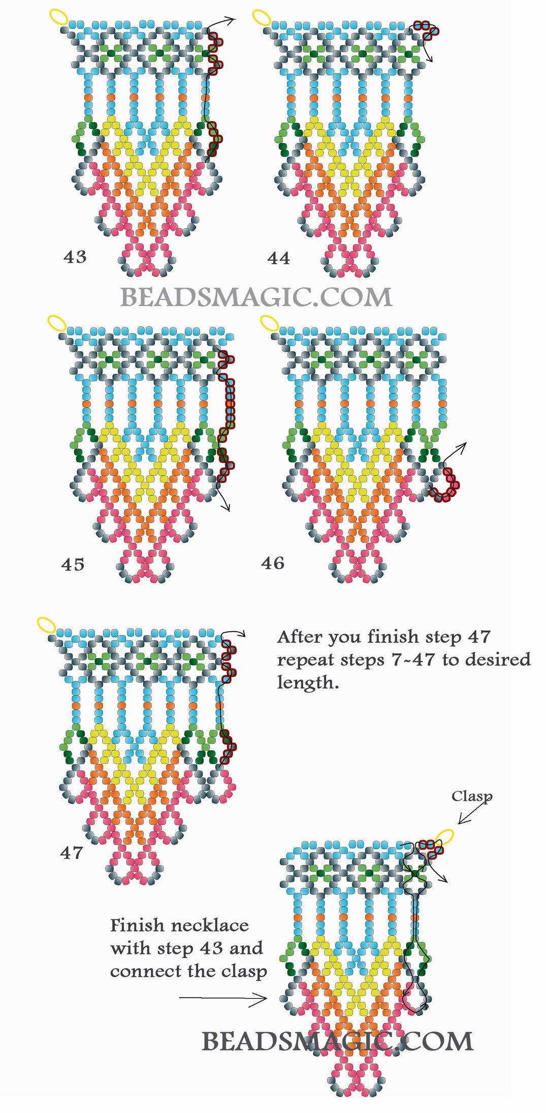 Free pattern for Native American necklace Amitola | Beads Magic