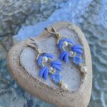 Free pattern for earrings Bluebird with chilli beads
