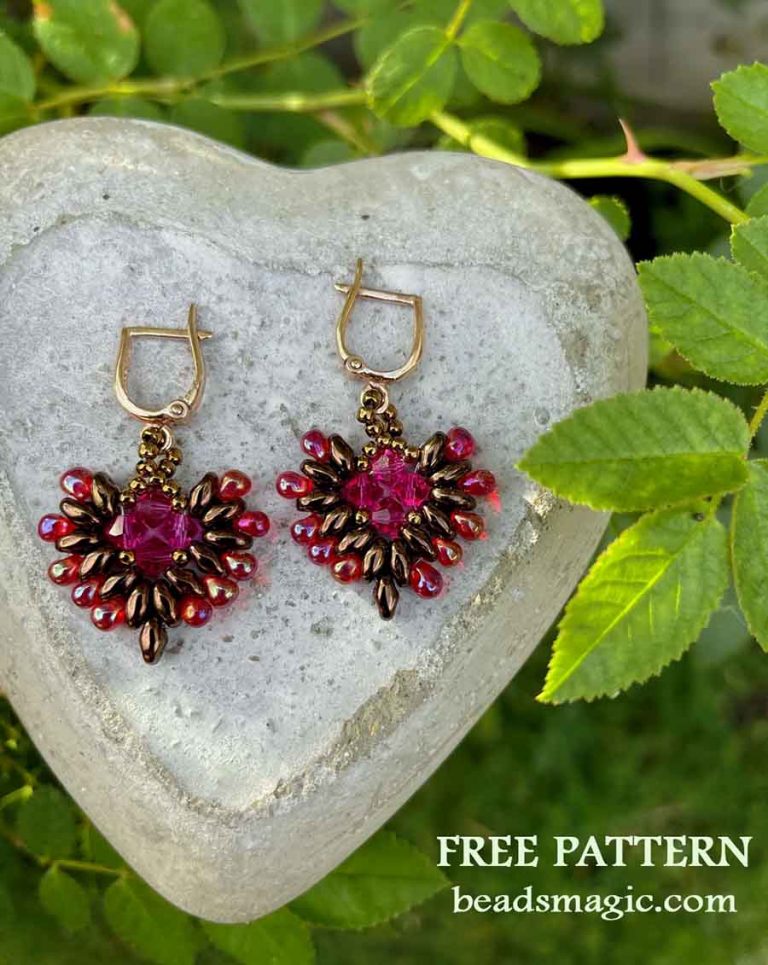 Free bead pattern for earrings Teo | Beads Magic