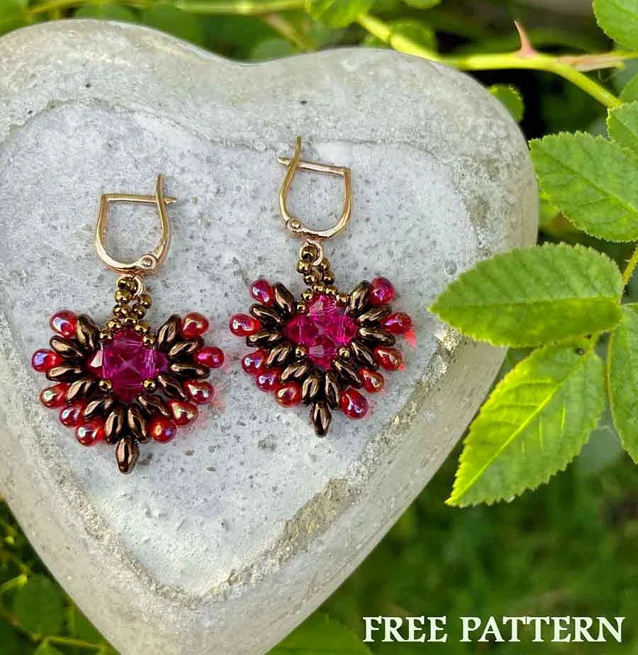 Free pattern for earrings Teo. Find the link to the pattern in our Highlights ⬆️⬆️⬆️