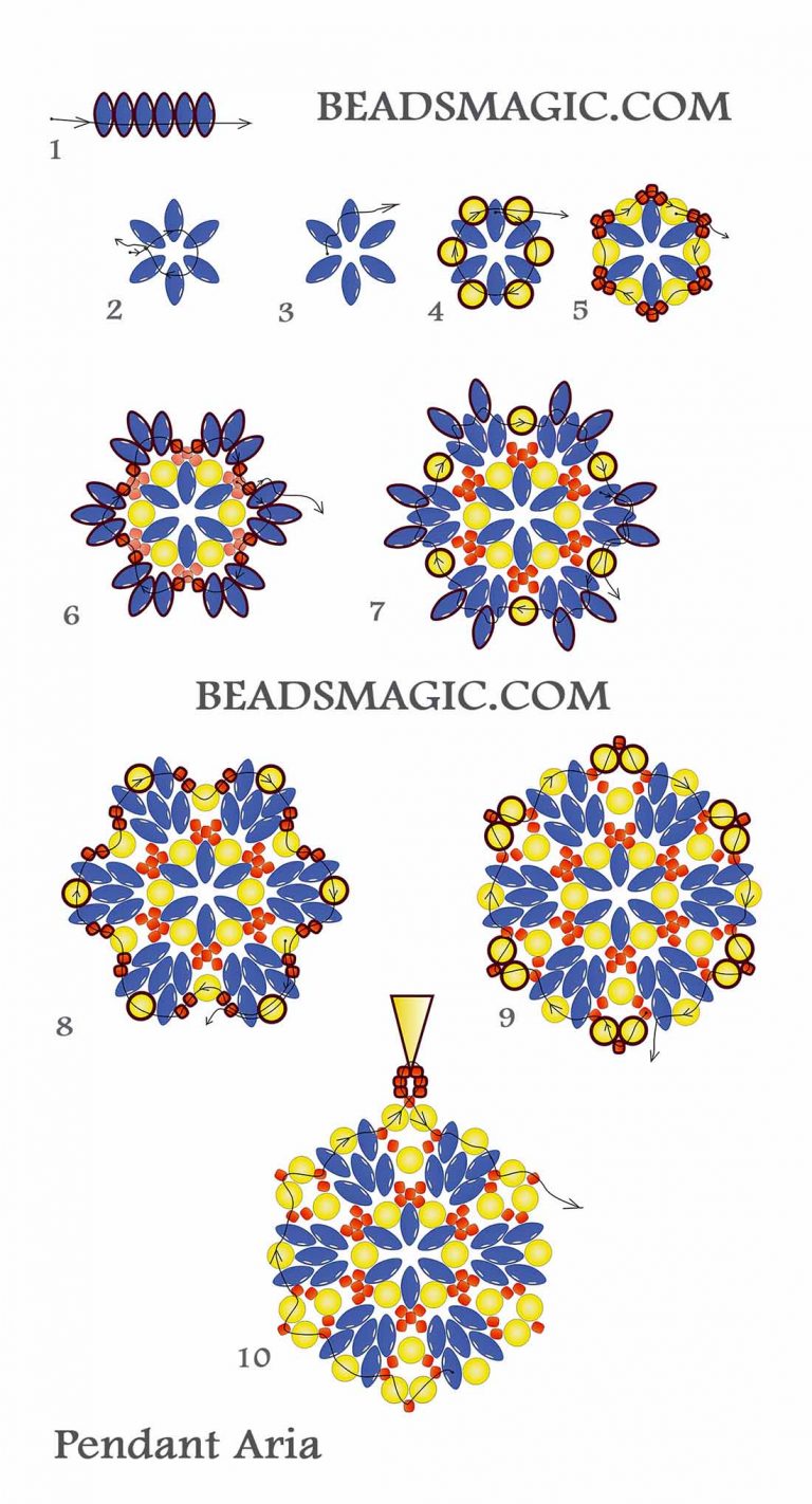 Free pattern for penadant Aria | Beads Magic