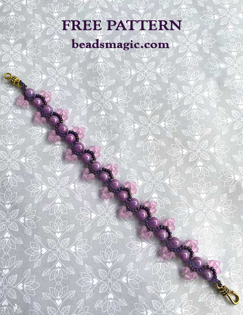 Free pattern for beaded bracelet Sandra | Beads Magic | Beaded bracelets  tutorial, Jewelry patterns, Beaded jewelry