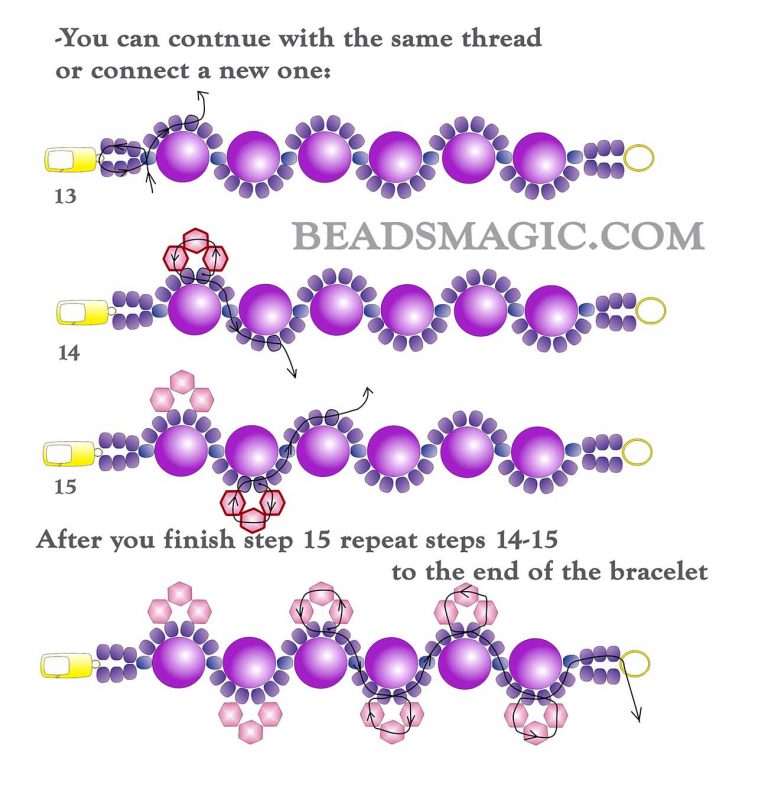 Free bead pattern for bracelet Taffy | Beads Magic