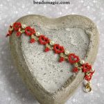 Free pattern + Video for bracelet Red Hearts
