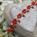 Free pattern + Video for bracelet Red Hearts beaded bracelet, free pattern, Beading patterns, beading tutorial, beaded hearts, st Valentines gift, Free diagrams, Pdf pattern, heart bracelet, bead pattern, bead tutorial, seed beads