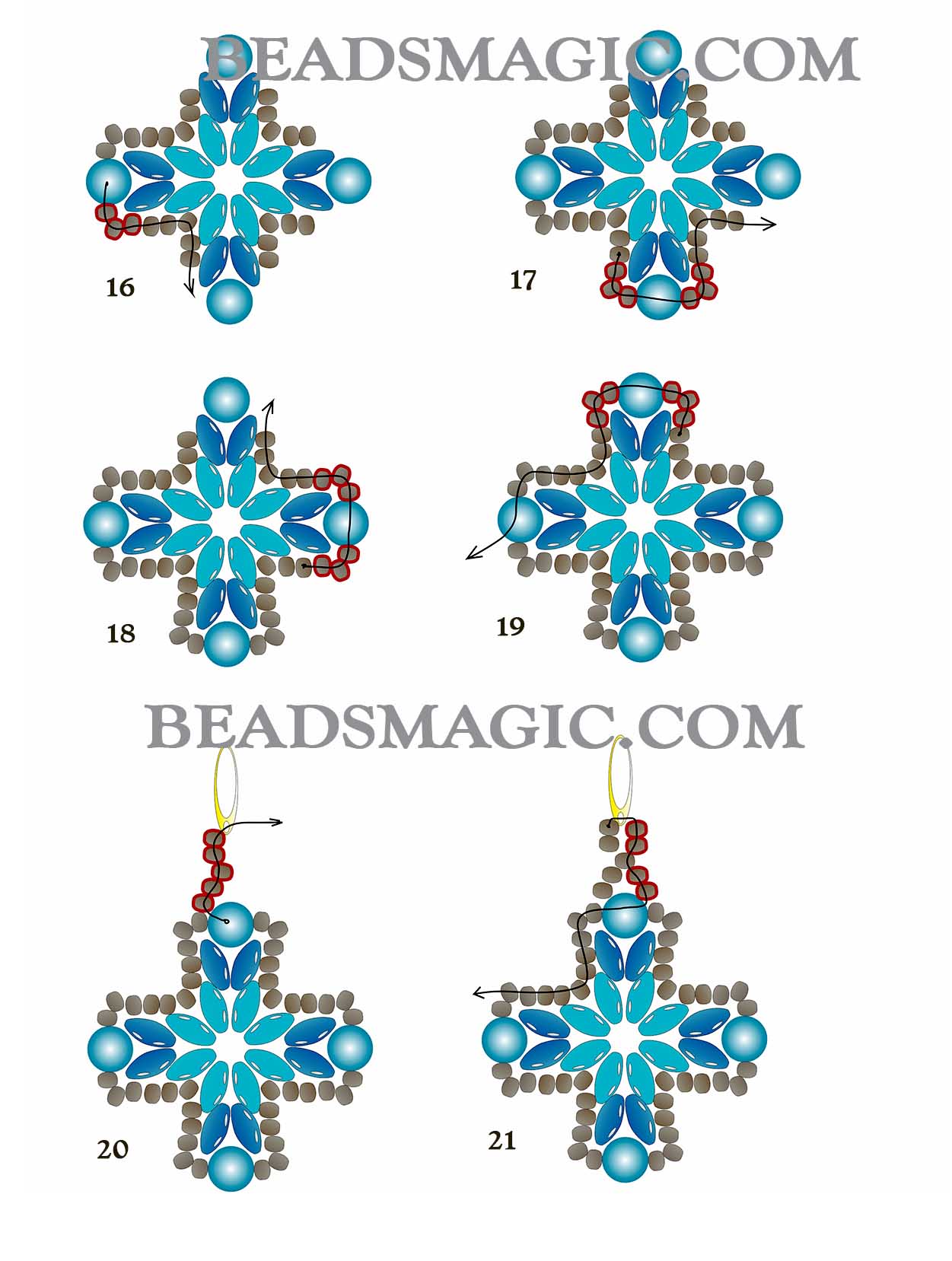 beaded cross earrings, free beading pattern, beading tutorial, superduo beads, seed beads Toho, bicones, seed beads pattern, seed beads, beading instruction, bead beginner, free bead diagrams, bead tutorial, beading pattern, beading school