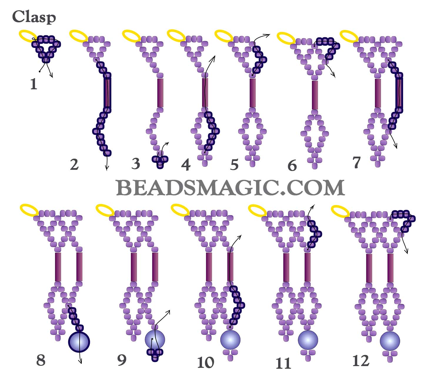 Free pattern for beaded necklace Siren | Beads Magic