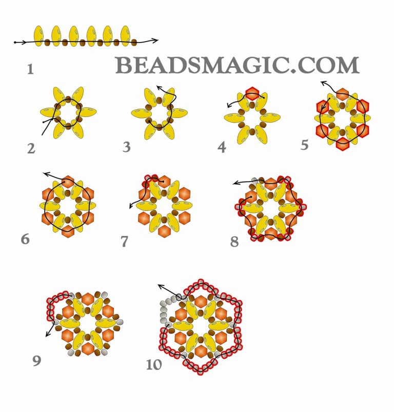 Free pattern and video tutorial for earrings Chamomile | Beads Magic
