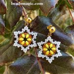Free pattern and video tutorial for earrings Chamomile