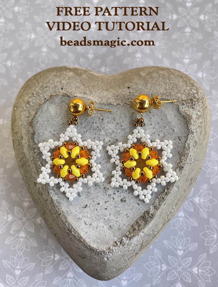 Brick Stitch Flower Earrings PRINTED Pattern - Mailed to your home - Off  the Beaded Path