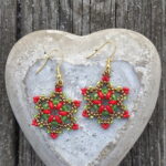 Free pattern for Christmas Star free-beading-pattern-christmas-earrings-bead-tutorial-1-2