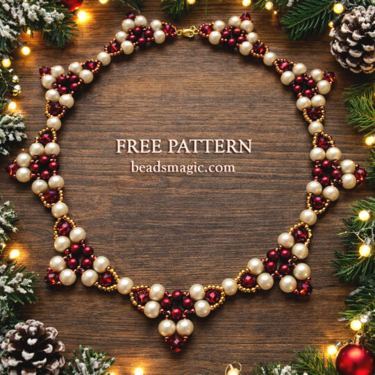 Free Mochaccino necklace beading pattern- Christmas Edition