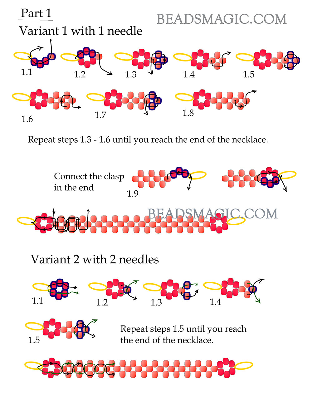 free beading pattern for necklace, bead netting, horizontal netting stitch, basic netting, beadweaving tutorial, beadwork, netting stitch, diy necklace, seed beads, necklace tutorial, necklace pattern, beaadwork, beading