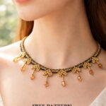 free beading pattern for necklace, bead netting, horizontal netting stitch, basic netting, beadweaving tutorial, diy necklace, beadwork, netting stitch, diy necklace, seed beads, necklace tutorial, necklace pattern, beaadwork, beading, heart necklace, st.vilentines day, valentine gift, diy valentine