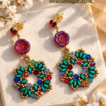 Free beading pattern for earrings Dulce free beading pattern , beadwork, handmade jewelry, IY beading pattern, seed bads, bead weaving techniques, tep-by-step tutorial, handmade beaded earrings, bead weaving patterns, DIY jewelry , handmade gifts, free bead pattern, beading project, free beading tutorial