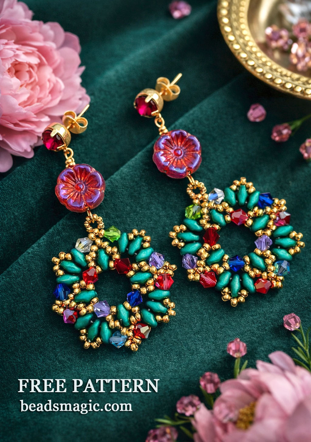 free beading pattern , beadwork, handmade jewelry, IY beading pattern, seed bads, bead weaving techniques, tep-by-step tutorial, handmade beaded earrings, bead weaving patterns, DIY jewelry , handmade gifts, free bead pattern, beading project, free beading tutorial