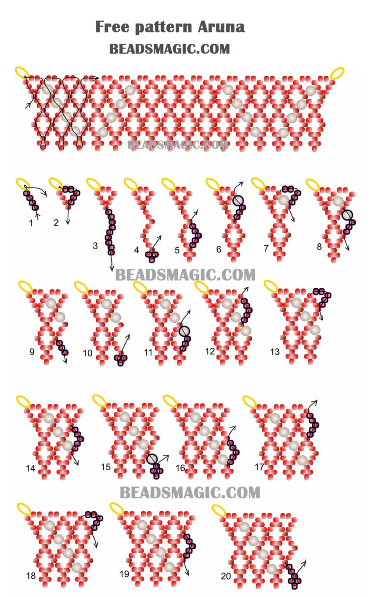 Free beading pattern for necklace Aruna | Beads Magic