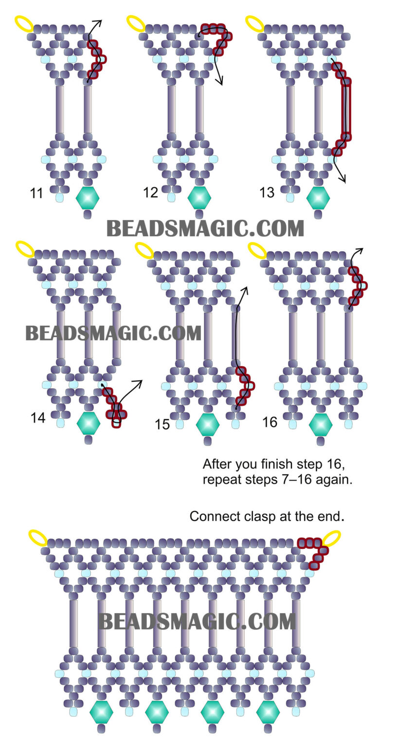 Free beading pattern for necklace Freya | Beads Magic