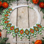 Free beading pattern for necklace, seed beads, round beads, bugles, beaded necklace, basic netting stitch, Bead netting, bead beginner, step-by-step beading instructions, seed beads necklace, beading tutorial, diy jewelry, bead pattern, seed beads necklace pattern, diy necklace, diy