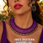 free beading pattern, free beading tutorial, beadwork, beaded necklace, bead pattern, beading tutorial, DIY jewelry, bugle beads, seed beads, bead weaving techniques, beading patterns, free bead pattern, beading project, handmade jewelry, handmade gifts