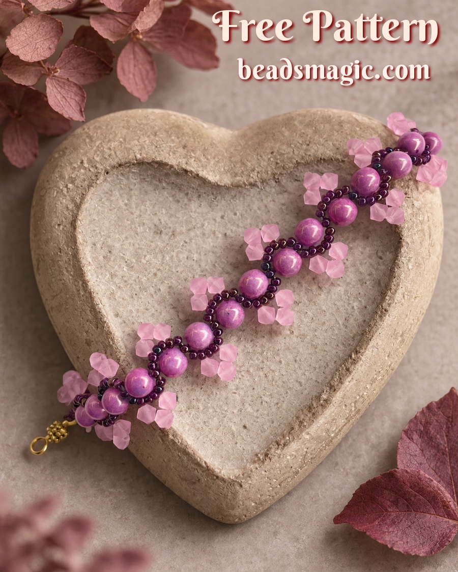 free beading pattern, free bracelet pattern, DIY beaded bracelet, beginner beading tutorial, step-by-step beading instructions, seed bead bracelet tutorial, handmade beaded jewelry, free beadwork tutorial, Taffy bracelet pattern, crystal bead bracelet, seed bead jewelry, DIY jewelry making, easy beading pattern, beaded bracelet tutorial, free jewelry making tutorial