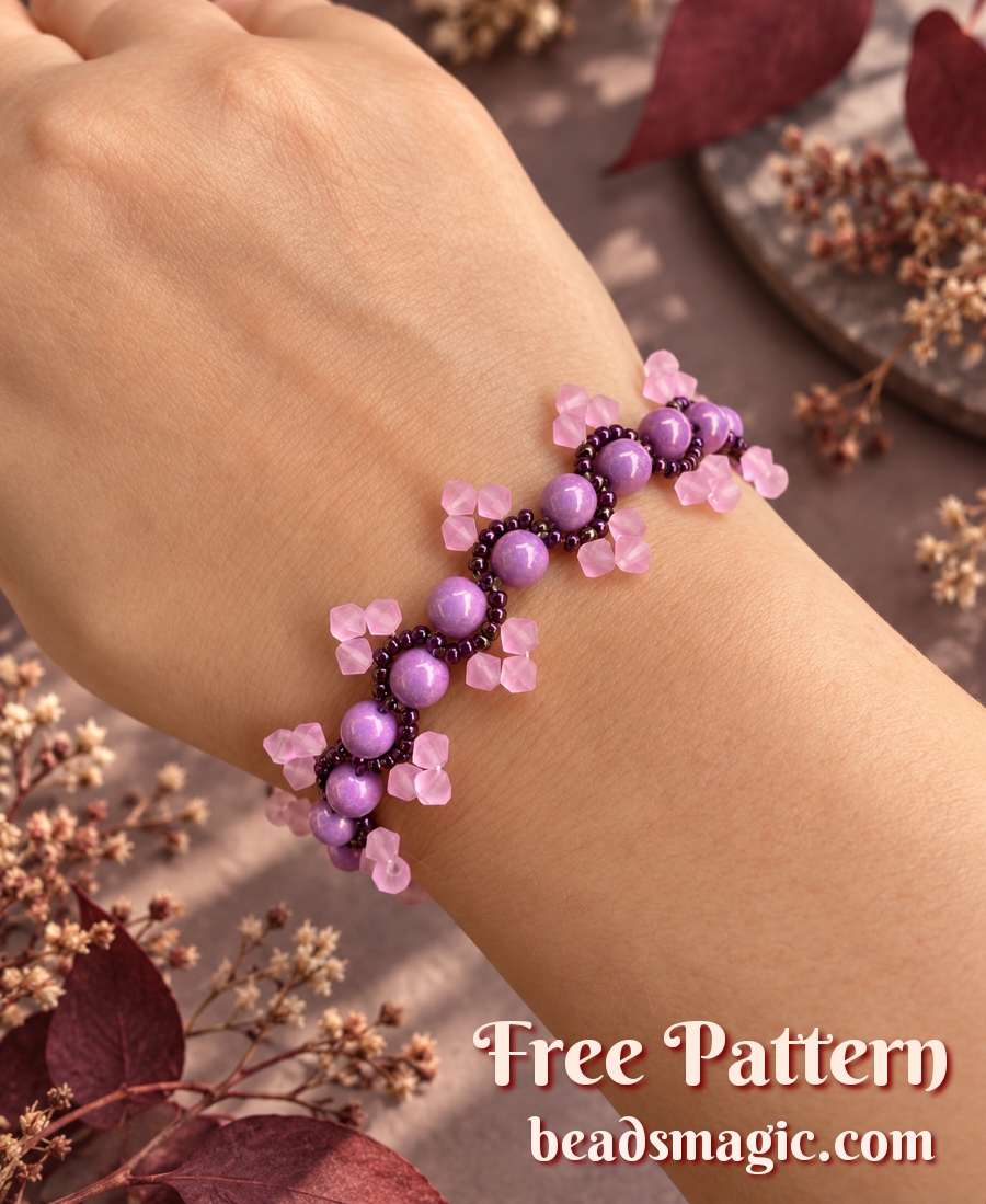 free beading pattern, free bracelet pattern, DIY beaded bracelet, beginner beading tutorial, step-by-step beading instructions, seed bead bracelet tutorial, handmade beaded jewelry, free beadwork tutorial, Taffy bracelet pattern, crystal bead bracelet, seed bead jewelry, DIY jewelry making, easy beading pattern, beaded bracelet tutorial, free jewelry making tutorial